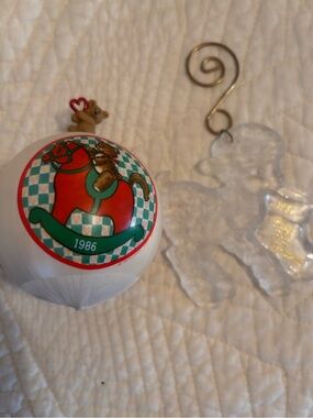 Vintage 1986 Hallmark Keepsake "Baby's First Christmas" Ornament Lot of Two